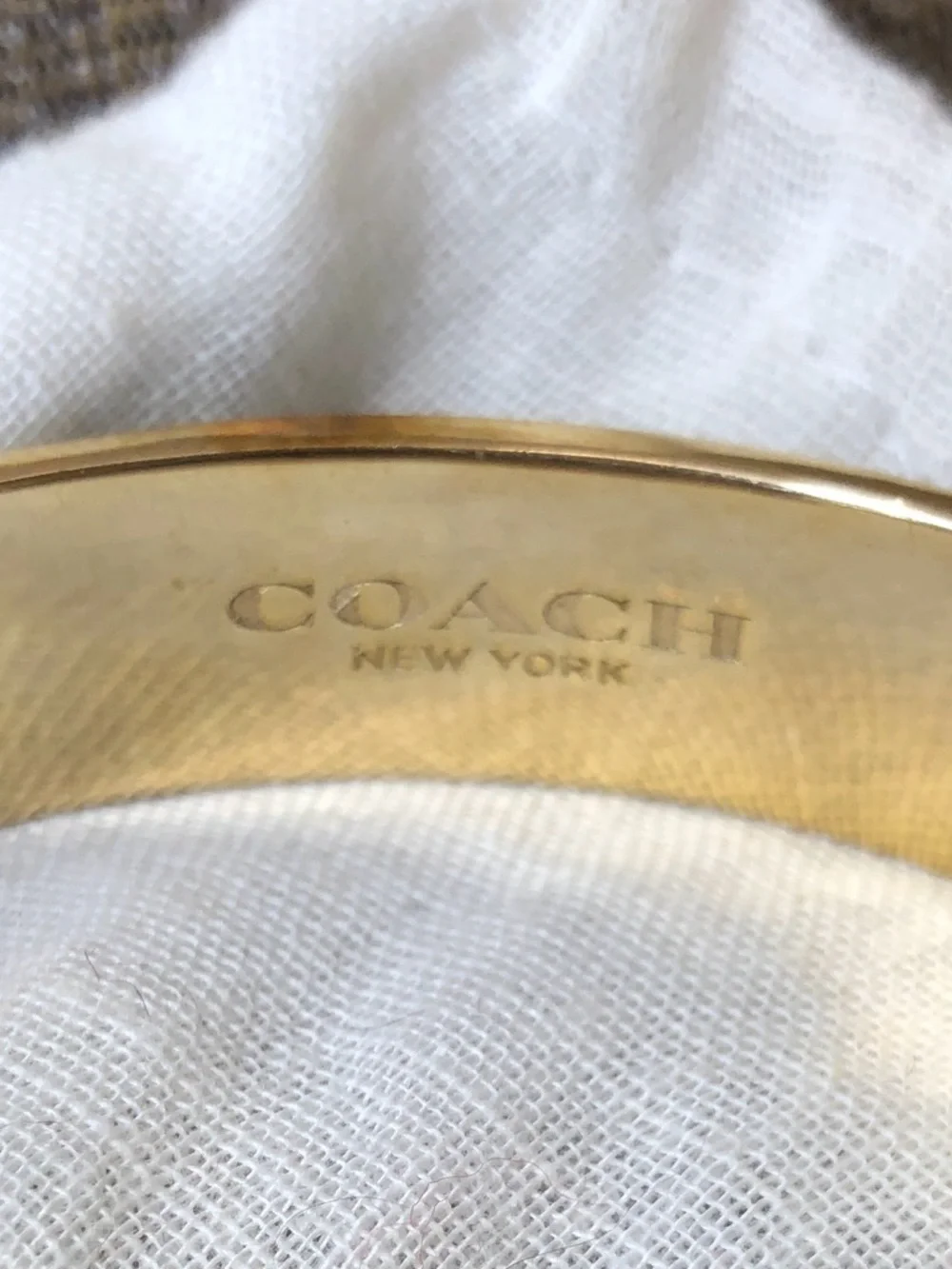 Coach C Signature Gold-Tone Enamel Bangle Pair in Black and Cream - Picture 11 of 12